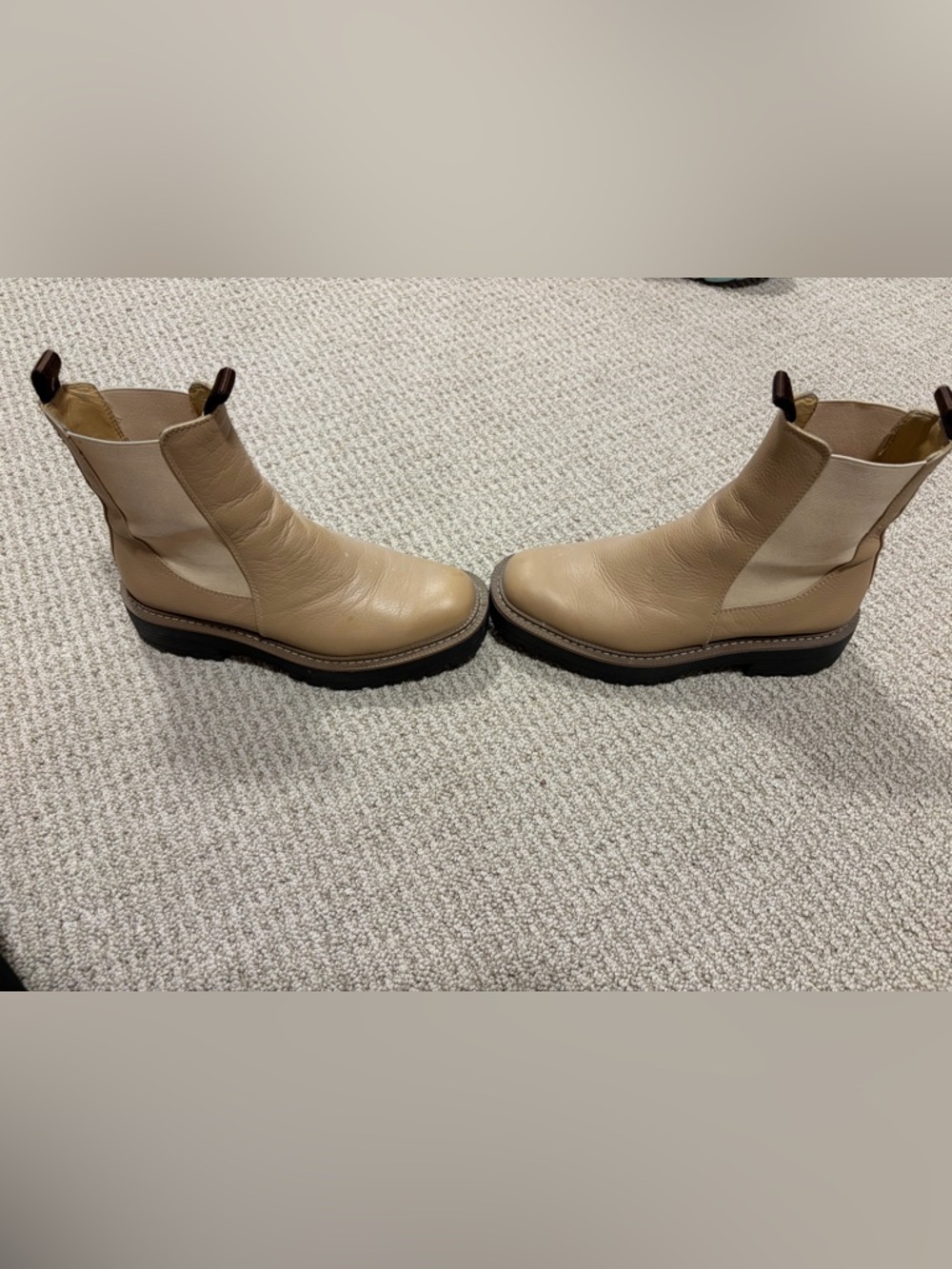 Sam Edelman Beige Chelsea Booties
